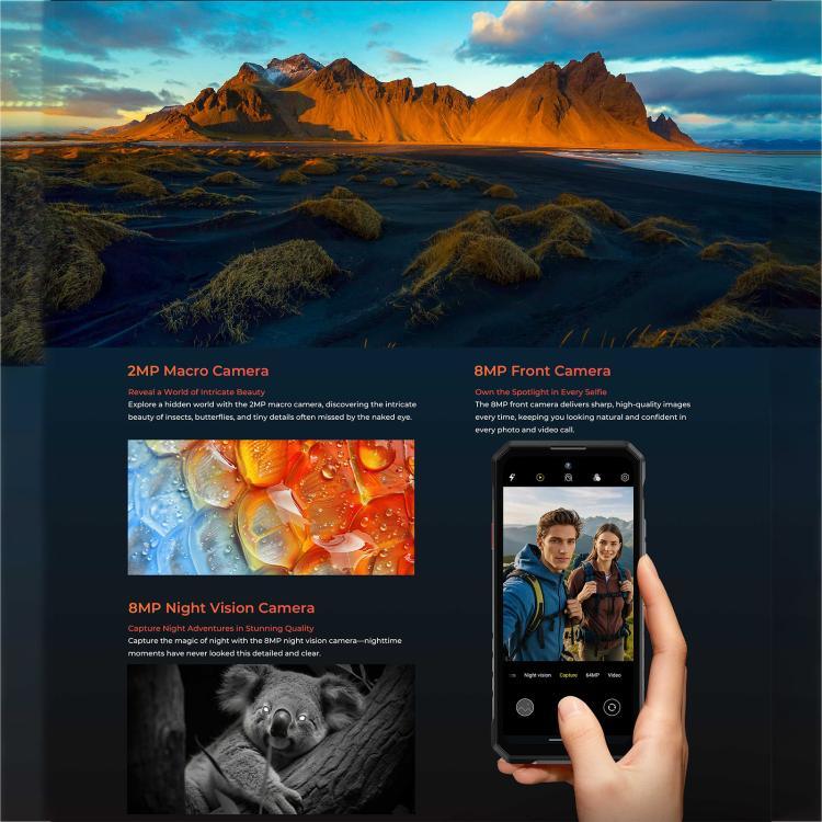 Oukitel WP58 Pro Rugged-Smartphone, 8 GB + 512 GB, seitlicher Fingerabdrucksensor, 6,7 Zoll, Android 15, UMS9621S Octa-Core-Prozessor, NFC, OTG, 5G-Netzwerk