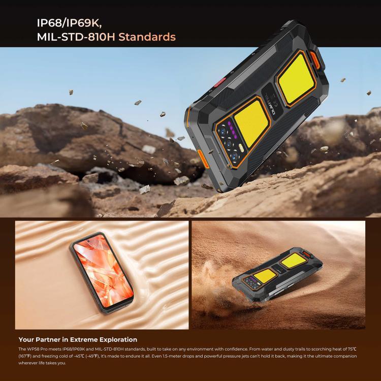 Oukitel WP58 Pro Rugged-Smartphone, 8 GB + 512 GB, seitlicher Fingerabdrucksensor, 6,7 Zoll, Android 15, UMS9621S Octa-Core-Prozessor, NFC, OTG, 5G-Netzwerk