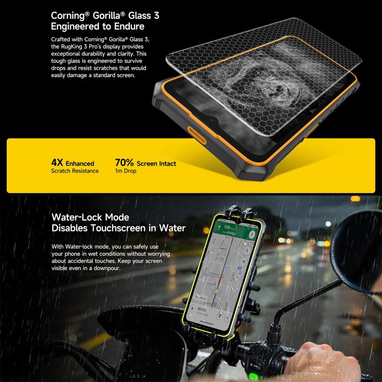 Ulefone RugKing 3 Pro, 8GB+128GB, IP68/IP69K Robust Telefon, 6,56 Zoll Android 15 Unisoc T7250 Octa Core, Netzwerk: 4G, NFC, OTG, RugKing 3 Pro, RugKing 3 Pro, 8GB+128GB