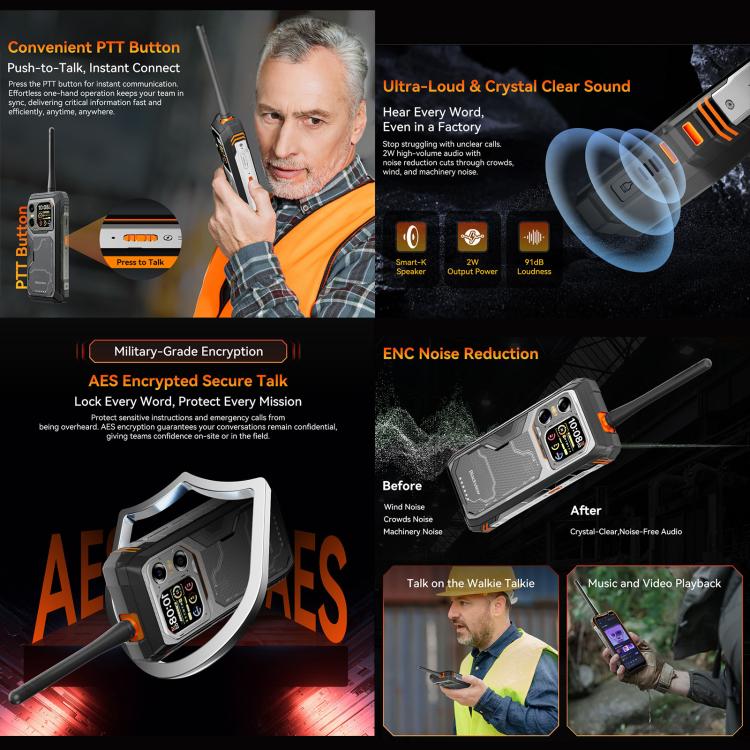 Blackview XPLORE 1 Walkie Talkie Robust Telefon, 12GB+256GB, 6,78 Zoll Android 15 Dimensity 7050 MT8791V/HZA Octa Core, Netzwerk: 5G, OTG, NFC, XPLORE 1 Walkie Talkie 12GB+256GB
