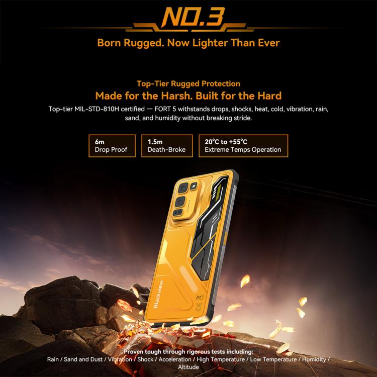 Blackview Oscal FORT 5, 12GB+256GB, 6,78 Zoll Android 16 Mediatek MT8781 Helio G100 Octa Core, Netzwerk: 4G, OTG, NFC