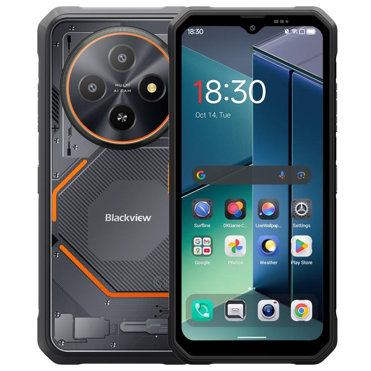 Blackview FORT 2 Robust Telefon, 8GB+256GB, 6,56 Zoll Android 15 MediaTek MT6769V/CB Helio G81 Octa Core, Netzwerk: 4G, OTG, NFC, 8GB+256GB