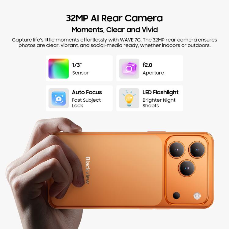 Blackview WAVE 7C, 4GB+128GB, 6,56 Zoll Android 16 Unisoc UMS312 Tiger T310 Quad Core, Netzwerk: 4G, OTG, 4GB+128GB