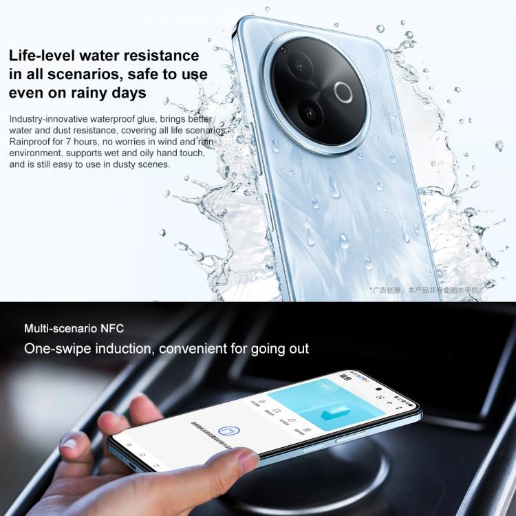 vivo Y300i, 12 GB + 512 GB, Gesichtserkennung/seitlicher Fingerabdrucksensor, 6,68 Zoll, Android 15 OriginOS 5, Snapdragon 4 Gen 2 Octa-Core-Prozessor, OTG, NFC, Netzwerk: 5G, 12 GB + 512 GB