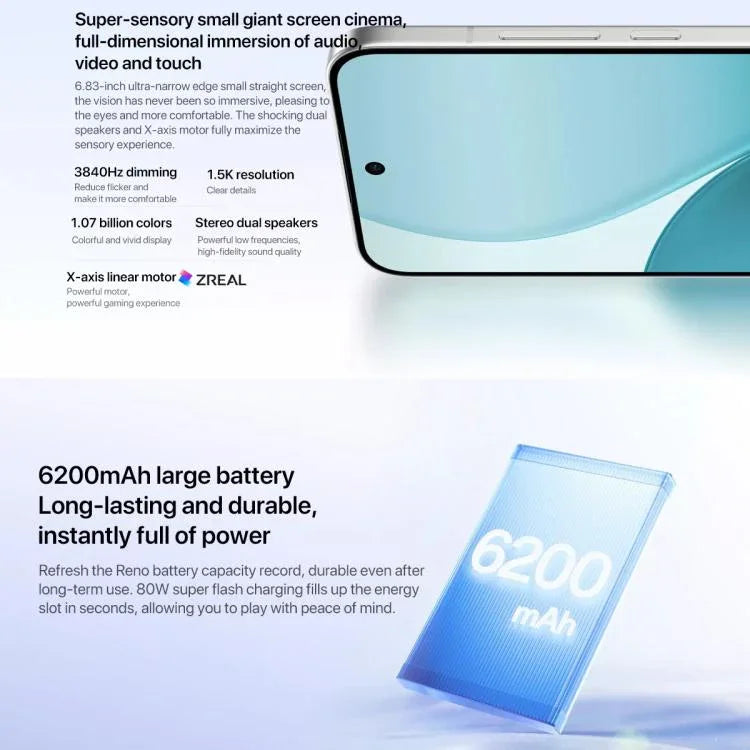 OPPO Reno14 Pro KI-Smartphone, 16 GB + 1 TB, Fingerabdrucksensor im Display, 6,83 Zoll ColorOS 15.0, Dimensity 8450 Octa-Core-Prozessor, NFC, OTG, Netzwerk: 5G, 16 GB + 1 TB
