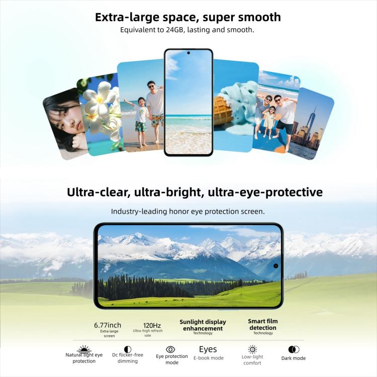 Honor Play10T, 8 GB + 256 GB, seitlicher Fingerabdrucksensor, 6,8 Zoll, Android 15, Magic OS 9.0, Snapdragon 6s Gen 3 Octa-Core-Prozessor, Netzwerk: 5G, 8 GB + 256 GB