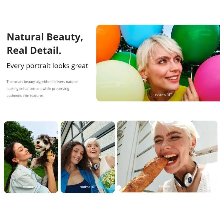Realme 15T, 8 GB + 128 GB, Fingerabdrucksensor im Display, 6,57 Zoll Realme UI 6.0, Android 15, MediaTek Dimensity 6400 Max Octa-Core-Prozessor, NFC, Netzwerk: 5G, 8 GB + 128 GB
