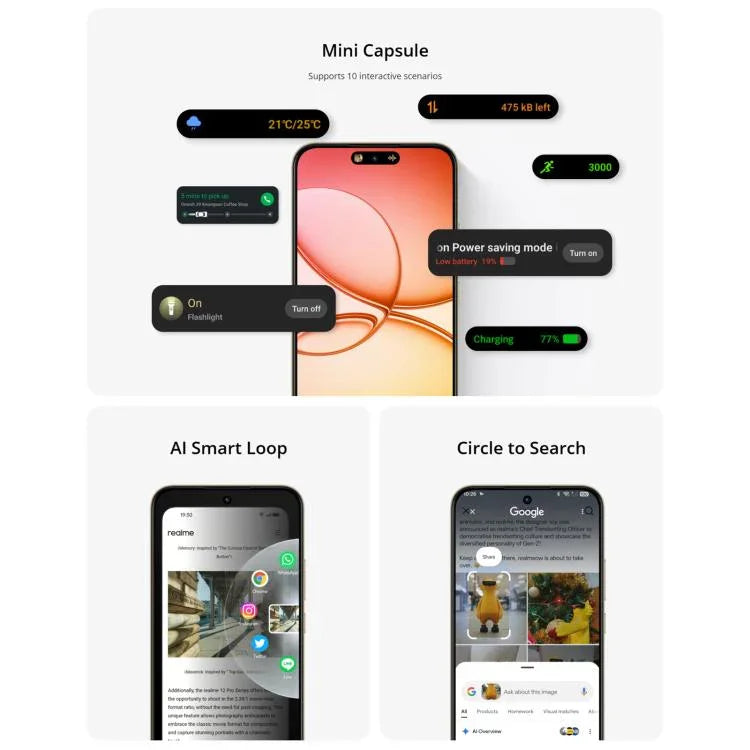 Realme 15T, 8 GB + 128 GB, Fingerabdrucksensor im Display, 6,57 Zoll Realme UI 6.0, Android 15, MediaTek Dimensity 6400 Max Octa-Core-Prozessor, NFC, Netzwerk: 5G, 8 GB + 128 GB