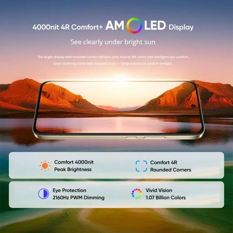 Realme 15T, 12 GB + 256 GB, Fingerabdrucksensor im Display, 6,57 Zoll Realme UI 6.0, Android 15, MediaTek Dimensity 6400 Max Octa-Core-Prozessor, NFC, Netzwerk: 5G, 12 GB + 256 GB