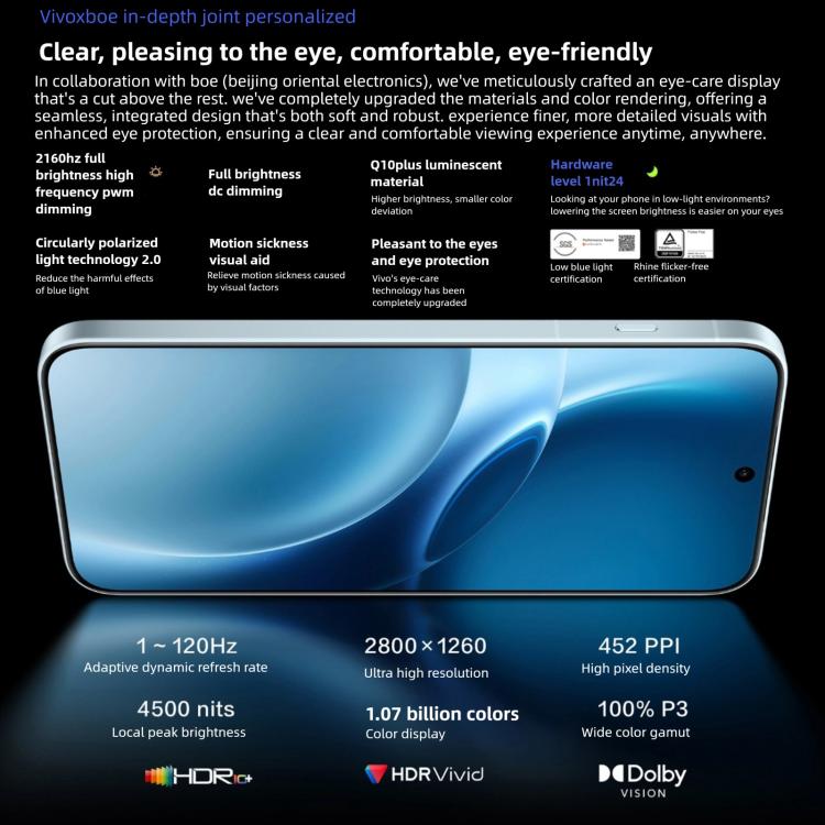 vivo X300 Pro, 16 GB + 1 TB, 6,78 Zoll OriginOS 6 Android 16 Dimensity 9500 Octa-Core, OTG, NFC, Netzwerk: 5G, 16 GB + 1 TB