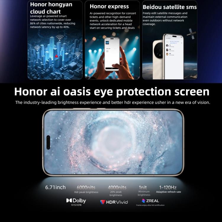 Honor Magic8 Pro, 12 GB + 256 GB, Fingerabdrucksensor im Display, 6,71 Zoll MagicOS 10.0 / Android 16, Snapdragon 8 Elite Gen 5 Octa-Core-Prozessor, Netzwerk: 5G, NFC, OTG, 12 GB + 256 GB