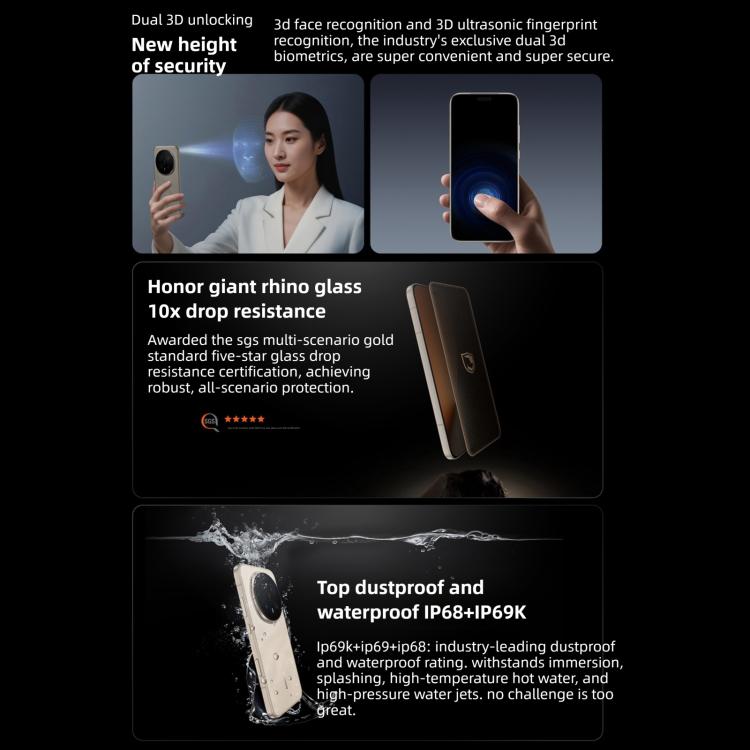 Honor Magic8 Pro, 12 GB + 256 GB, Fingerabdrucksensor im Display, 6,71 Zoll MagicOS 10.0 / Android 16, Snapdragon 8 Elite Gen 5 Octa-Core-Prozessor, Netzwerk: 5G, NFC, OTG, 12 GB + 256 GB