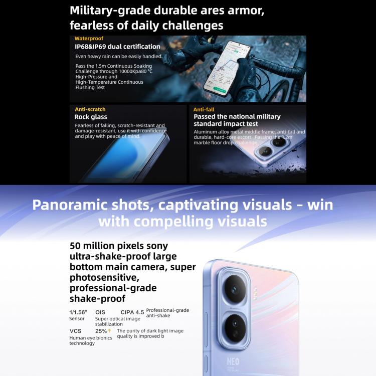 vivo iQOO Neo11, 16 GB + 512 GB, Gesichtserkennung/Fingerabdrucksensor im Display, 6,82 Zoll Android 16 OriginOS 6 Snapdragon 8 Elite Octa-Core, OTG, NFC, Netzwerk: 5G, iQOO Neo11, 16 GB + 512 GB