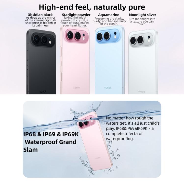Honor 500, 12 GB + 256 GB, Fingerabdrucksensor im Display, 6,55 Zoll MagicOS 10.0 / Android 16, Snapdragon 8s Gen 4 Octa-Core-Prozessor, Netzwerk: 5G, NFC, OTG