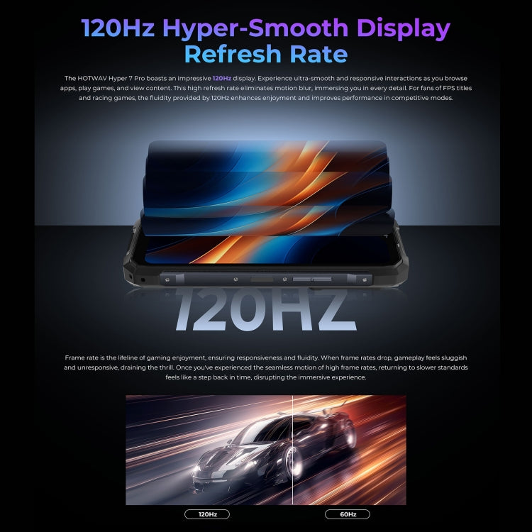 HOTWAV Hyper 7 Pro – Robustes Smartphone, 16 GB + 256 GB, 10800 mAh Akku, 6,6 Zoll Display, Android 14, MediaTek Dimensity 7050 5G, Netzwerk: 5G, OTG, NFC