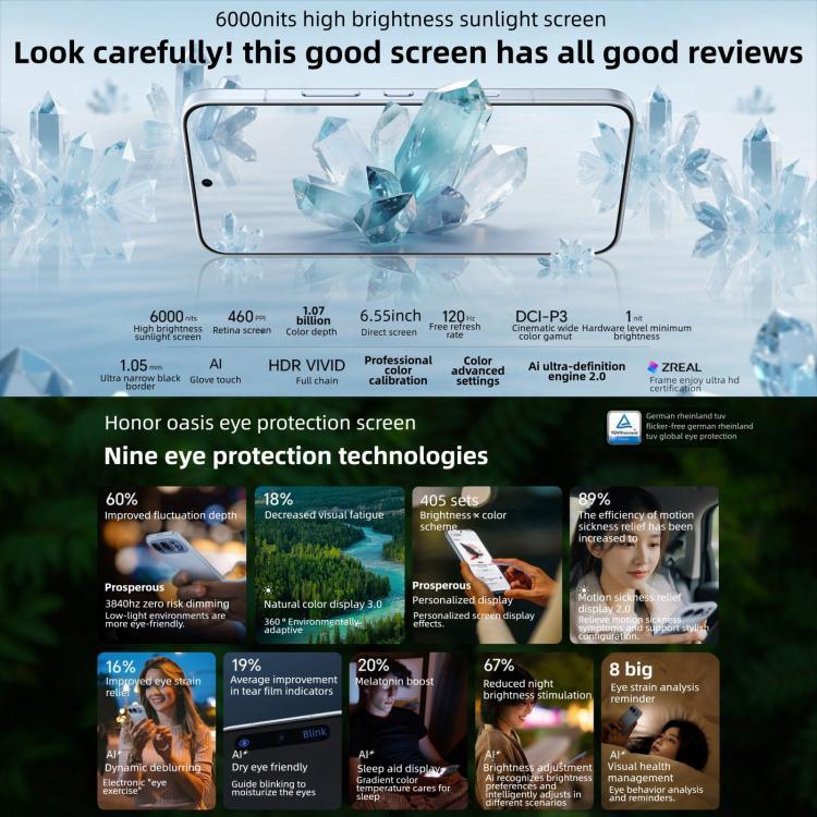 Honor 500 Pro, 16 GB + 512 GB, Fingerabdrucksensor im Display, 6,55 Zoll MagicOS 10.0 / Android 16, Snapdragon 8 Elite Gen 4 Octa-Core-Prozessor, Netzwerk: 5G, NFC, OTG