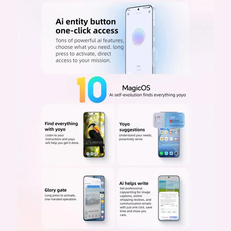 Honor 500 Pro, 16 GB + 512 GB, Fingerabdrucksensor im Display, 6,55 Zoll MagicOS 10.0 / Android 16, Snapdragon 8 Elite Gen 4 Octa-Core-Prozessor, Netzwerk: 5G, NFC, OTG