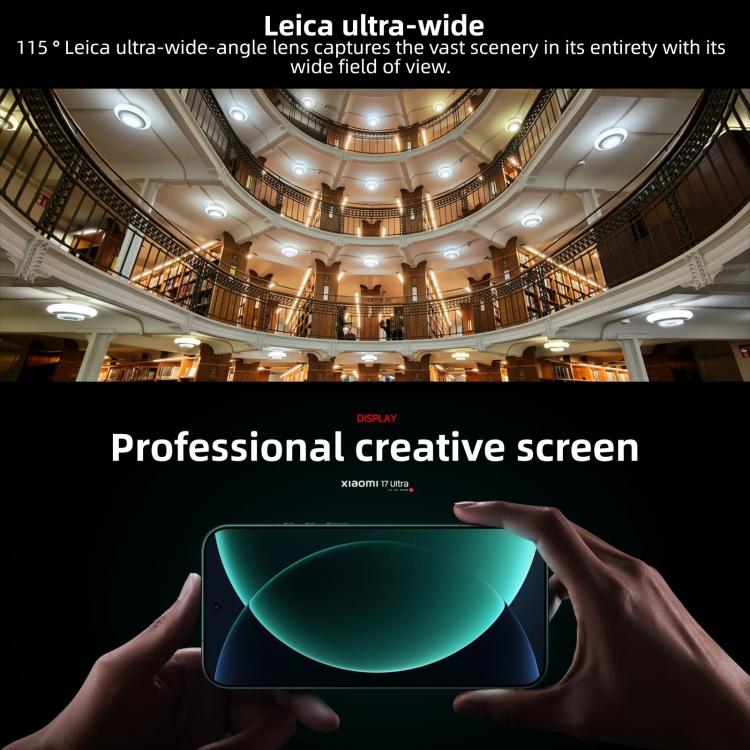 Xiaomi 17 Ultra, 16GB+512GB, 3D Ultraschall-Fingerabdruck, 6,9 Zoll Xiaomi HyperOS 3 Snapdragon 8 Elite Gen 5 Octa Core, NFC, Netzwerk: 5G, 16GB+512GB