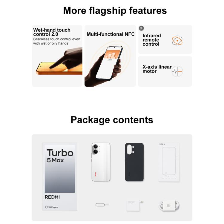 Xiaomi REDMI Turbo 5 Max, 16GB+1TB, 6,83 Zoll Xiaomi HyperOS 3 Dimensity 9500s Octa Core, NFC, Netzwerk: 5G, 16GB+1TB