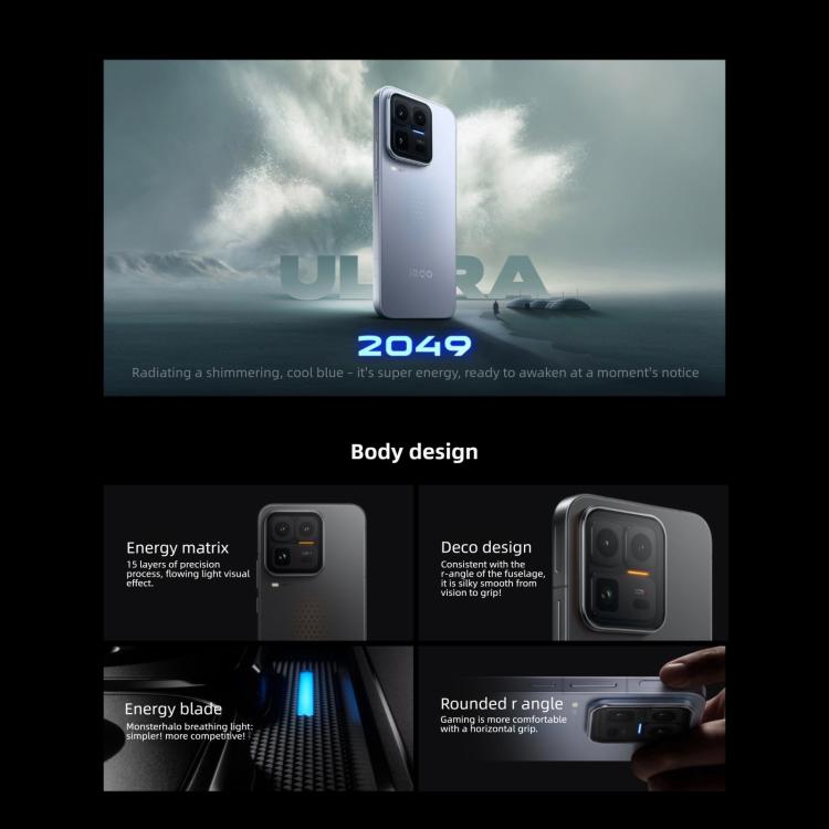 vivo iQOO 15 Ultra, 16GB+1TB, Ultraschall 3D-Fingerabdruck, 6,85 Zoll Android 16 OriginOS 6 Snapdragon 8 Elite Gen 5 Octa Core, OTG, NFC, Netzwerk: 5G, Unterstützt Google Play, 16GB+1TB