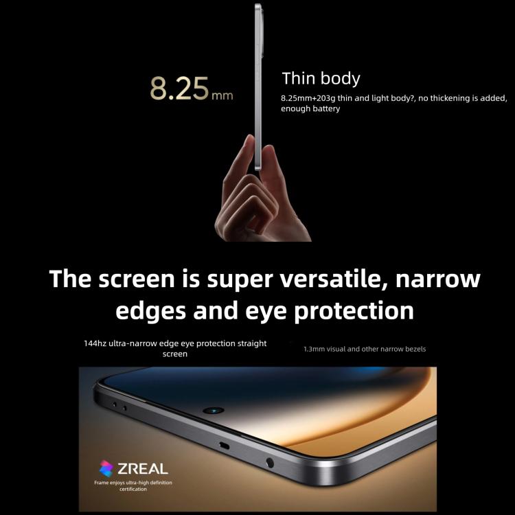Realme GT7, 12 GB + 256 GB, 6,8 Zoll, Android 15 / Realme UI 6.0, MediaTek Dimensity 9400+ Octa-Core-Prozessor, NFC, 5G-Netzwerk, Google Play-Unterstützung, 12 GB + 256 GB