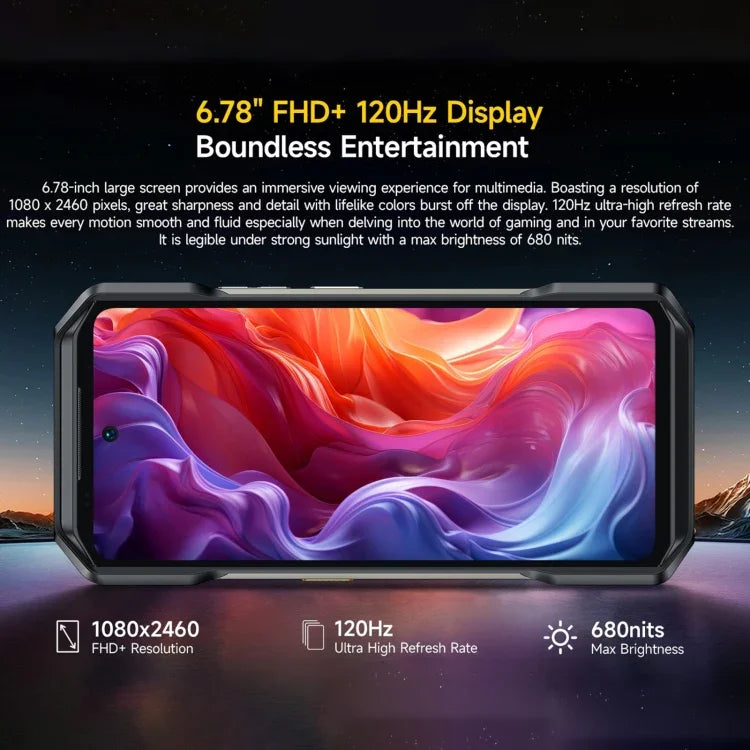 Ulefone Armor 27 Pro – Robustes Smartphone, 12 GB + 256 GB, Nachtsicht, 10600 mAh Akku, 6,78 Zoll Display, Android 14, MediaTek Dimensity 6300 Octa-Core-Prozessor, Netzwerk: 5G, NFC, Armor 27 Pro