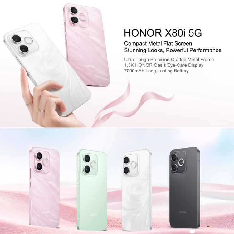 Honor X80i, 12GB+256GB, Fingerabdrucksensor im Display, 6,6 Zoll MagicOS 10.0 Android 16.0 Dimensity 6500 Elite Octa Core, Netzwerk: 5G, OTG, NFC, 12GB+256GB