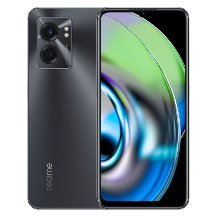 Dual-Kamera auf der Rückseite, seitlicher Fingerabdrucksensor, 5000-mAh-Akku, 6,58 Zoll Realme UI 3.0 / Android 12, MediaTek Dimensity 810 Octa-Core-Prozessor mit bis zu 2,4 GHz, Netzwerk: 5G, Google Play-Unterstützung, 12 GB + 256 GB