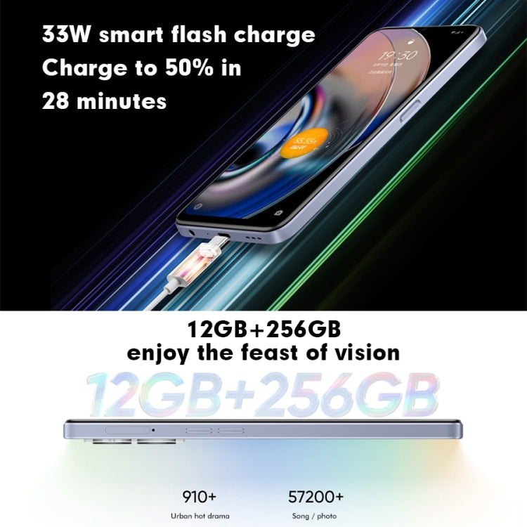 Dual-Kamera auf der Rückseite, seitlicher Fingerabdrucksensor, 5000-mAh-Akku, 6,58 Zoll Realme UI 3.0 / Android 12, MediaTek Dimensity 810 Octa-Core-Prozessor mit bis zu 2,4 GHz, Netzwerk: 5G, Google Play-Unterstützung, 12 GB + 256 GB