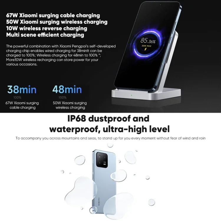 Dreifach-Kamera auf der Rückseite, 6,36 Zoll großes Display mit Fingerabdrucksensor, MIUI 14, Qualcomm Snapdragon 8 Gen 2 Octa-Core-Prozessor mit bis zu 3,2 GHz, Netzwerk: 5G, NFC, kabelloses Laden, Xiaomi 13 12 GB + 256 GB