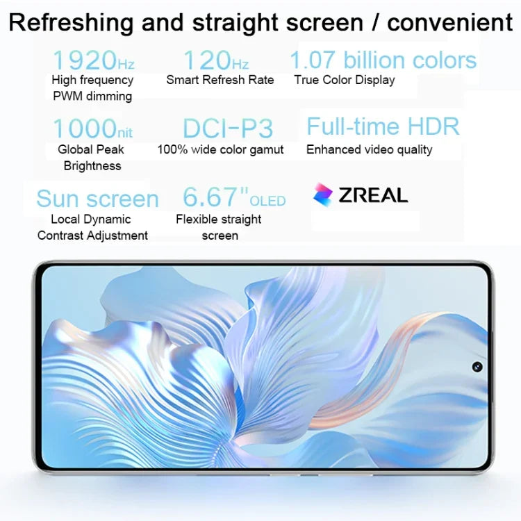 Dreifach-Rückkameras, Bildschirm-Fingerabdruckidentifikation, 6,67 Zoll Magic UI 7.0 Qualcomm Snapdragon 8+ Gen1 Octa Core bis zu 3,0 GHz, Netzwerk: 5G, OTG, NFC, Google Play wird nicht unterstützt, Honor 80 Pro Flat 5G, 12GB+256GB