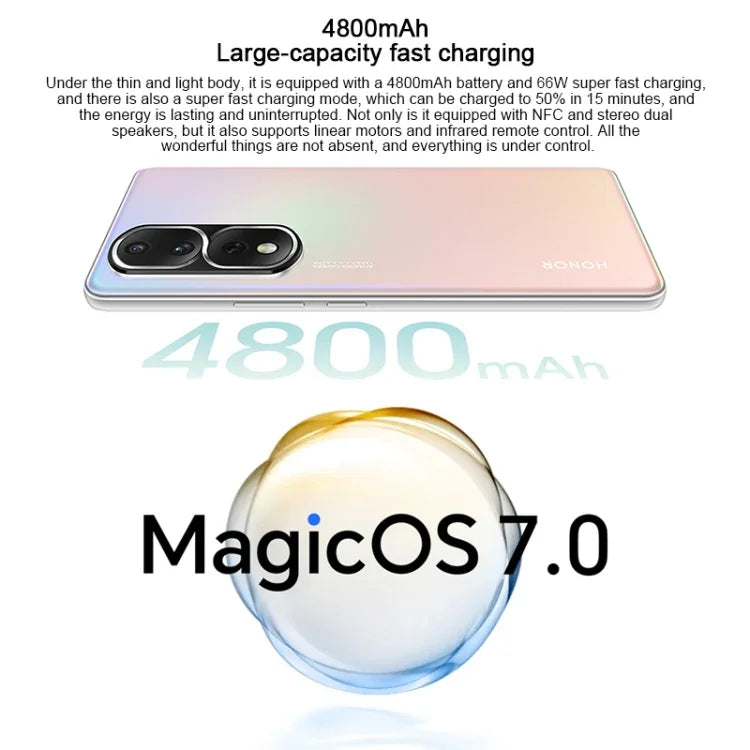 Dreifach-Rückkameras, Bildschirm-Fingerabdruckidentifikation, 6,67 Zoll Magic UI 7.0 Qualcomm Snapdragon 8+ Gen1 Octa Core bis zu 3,0 GHz, Netzwerk: 5G, OTG, NFC, Google Play wird nicht unterstützt, Honor 80 Pro Flat 5G, 12GB+256GB
