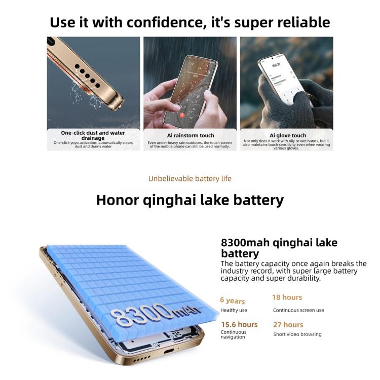 Honor X70 Aktualisierte Version, 12GB+256GB, Bildschirm-Fingerabdruck, 6,79 Zoll MagicOS 10.0 / Android 16 Snapdragon 6 Gen 4 Octa Core, Netzwerk: 5G, OTG, NFC, Unterstützt Google Play, 12GB+256GB