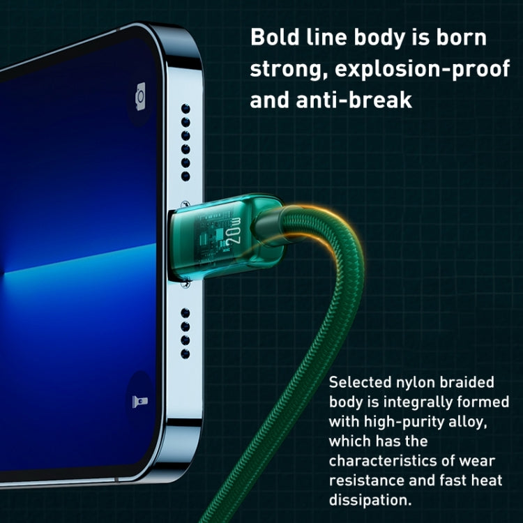 WK WDC-180 6A Pioneer Serie USB zu 8 Pin Transparentes Schnelllade-Datenkabel, Länge: 1m, USB zu 8 Pin