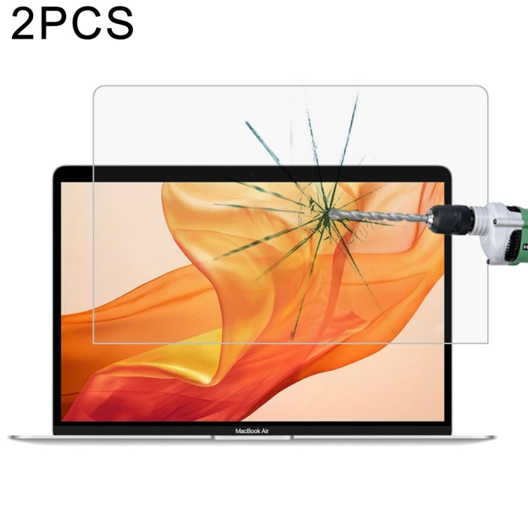 2 STK 0,26mm 9H Oberflächenhärte Explosionsgeschützter gehärteter Glasfilm für MacBook Air 13,3 (2018), Für MacBook Air 13,3 (2018)(2 Stück)