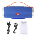 T&G TG109 Tragbarer kabelloser Bluetooth V4.2 Stereo-Lautsprecher mit Griff, eingebautem Mikrofon, Unterstützung von Freisprechanrufen und TF-Karte und AUX IN und FM, TG109