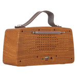 NewRixing NR-4013 Retro Wireless-FM-Lautsprecher mit mandschurischer Eschenholzmaserung und Freisprechfunktion, unterstützt TF-Karten und U-Disk