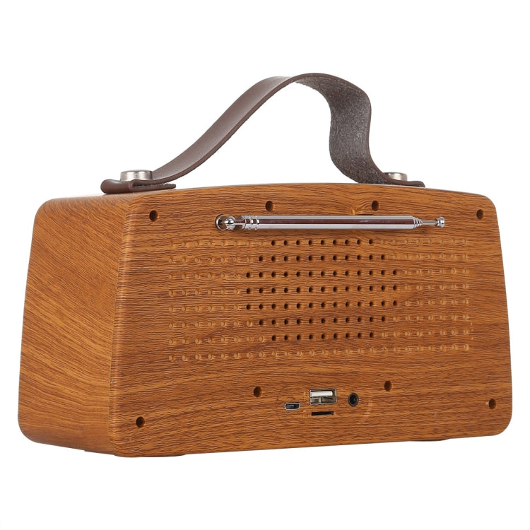 NewRixing NR-4013 Retro Wireless-FM-Lautsprecher mit mandschurischer Eschenholzmaserung und Freisprechfunktion, unterstützt TF-Karten und U-Disk