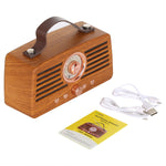 NewRixing NR-4013 Retro Wireless-FM-Lautsprecher mit mandschurischer Eschenholzmaserung und Freisprechfunktion, unterstützt TF-Karten und U-Disk