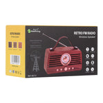 NewRixing NR-4013 Retro Wireless-FM-Lautsprecher mit mandschurischer Eschenholzmaserung und Freisprechfunktion, unterstützt TF-Karten und U-Disk