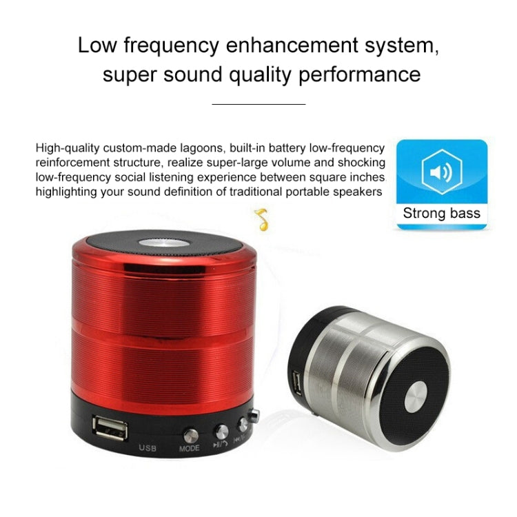 WS-887 Bluetooth-Lautsprecher mit Trageband, unterstützt Freisprechanrufe & FM & U-Disk & TF-Karte & AUX