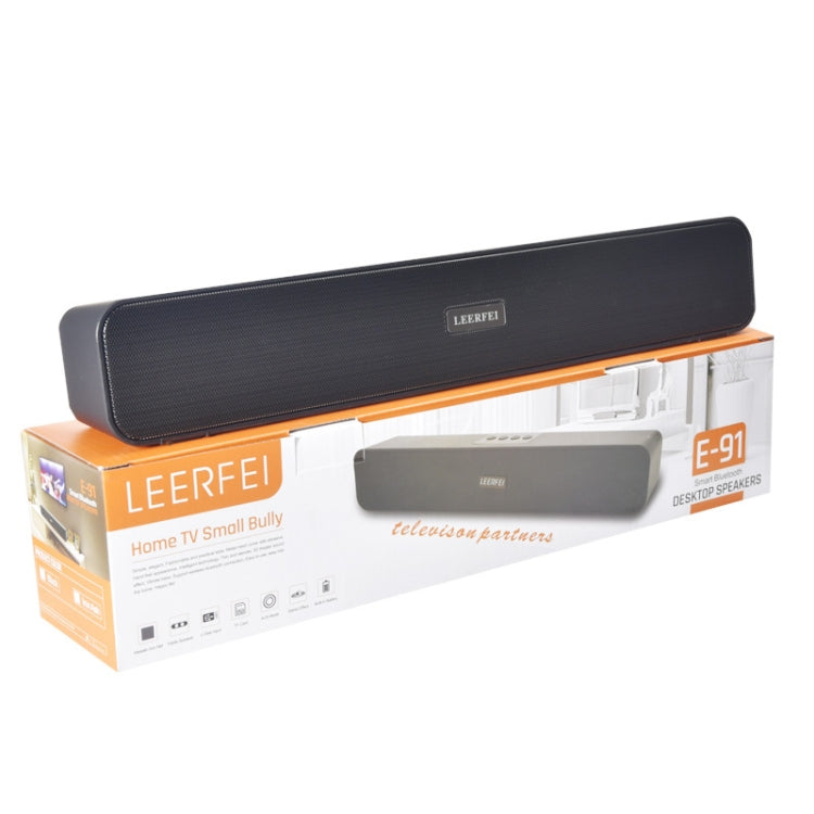 LEERFEI E91 10W Lange Leistenform Dual-Lautsprecher Multimedia Radio Bluetooth Audio, unterstützt TF-Karte / U-Disk / 3,5mm AUX, unterstützt TF-Karte / U-Disk / 3,5mm AUX