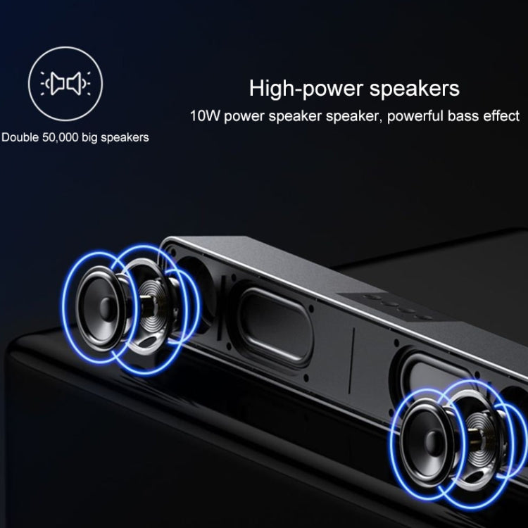 LEERFEI E91 10W Lange Leistenform Dual-Lautsprecher Multimedia Radio Bluetooth Audio, unterstützt TF-Karte / U-Disk / 3,5mm AUX, unterstützt TF-Karte / U-Disk / 3,5mm AUX