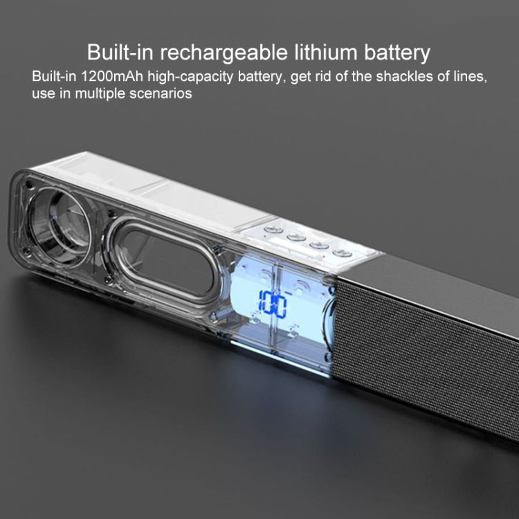 LEERFEI E91 10W Lange Leistenform Dual-Lautsprecher Multimedia Radio Bluetooth Audio, unterstützt TF-Karte / U-Disk / 3,5mm AUX, unterstützt TF-Karte / U-Disk / 3,5mm AUX