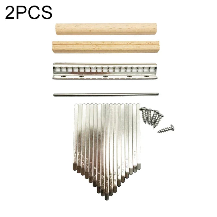 2 Stück 17-Ton-Daumenklaviertasten Kalimba Plektrum Zubehörset, 2 Stück 17-Ton