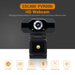 ESCAM PVR006 HD 1080P USB2.0 HD Webcam mit Mikrofon für PC, PVR006