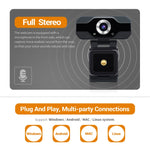 ESCAM PVR006 HD 1080P USB2.0 HD Webcam mit Mikrofon für PC, PVR006