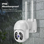 Tuya QX56 3,0 Megapixel IP66 wasserdichte 2,4-GHz-Funk-IP-Kamera, unterstützt Amazon Alexa und Google Home, Bewegungserkennung, Zwei-Wege-Audio, Farbnachtsicht und TF-Kartensteckplatz, EU-Stecker, unterstützt Amazon Alexa und Google Home