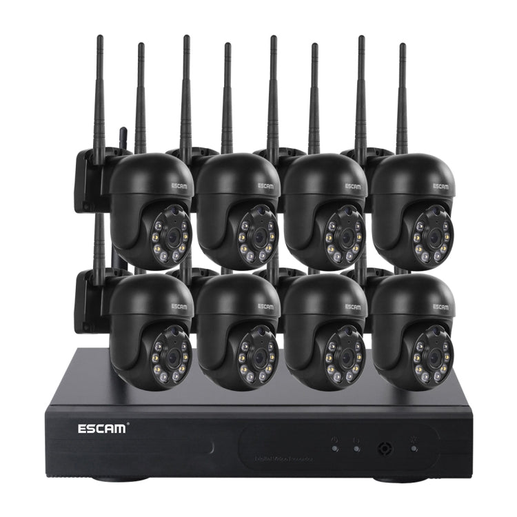 ESCAM WNK618 3,0 Megapixel 8-Kanal WLAN-Dome-Kamera HD-NVR-Sicherheitssystem, unterstützt Bewegungserkennung, Zwei-Wege-Audio, Farbnachtsicht und TF-Karte, EU-Stecker, WNK618