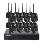 ESCAM WNK618 3,0 Megapixel 8-Kanal WLAN-Dome-Kamera HD-NVR-Sicherheitssystem, unterstützt Bewegungserkennung, Zwei-Wege-Audio, Farbnachtsicht und TF-Karte, EU-Stecker, WNK618